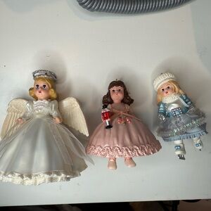 Set of Three Madame Alexander  Christmas ornaments